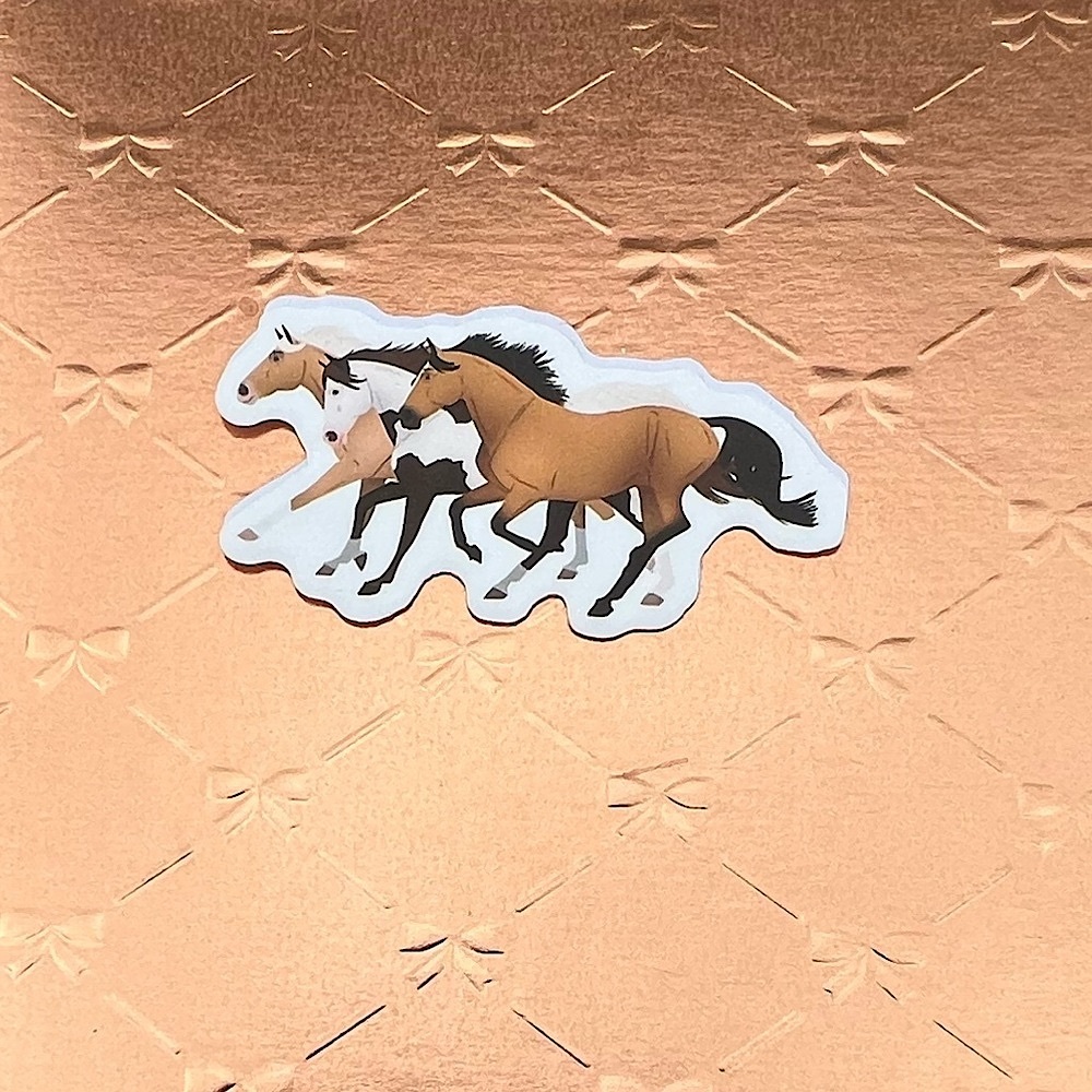 Horses of Color Equestrian Cowboy CowGirl Single Waterproof Sticker